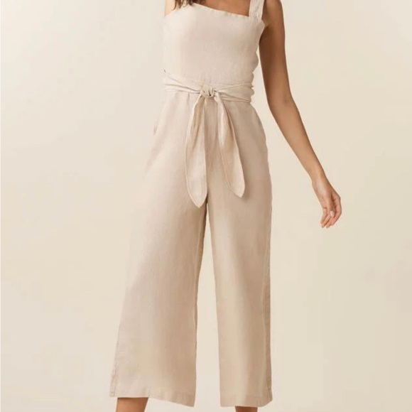 VETTA Pants & Jumpsuits Nwt The Linen Two Piece Apron Jumpsuit
